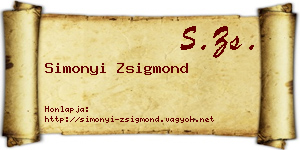 Simonyi Zsigmond névjegykártya
